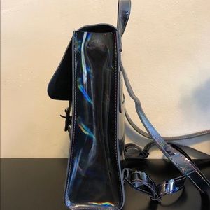 mini rainbow patent backpack